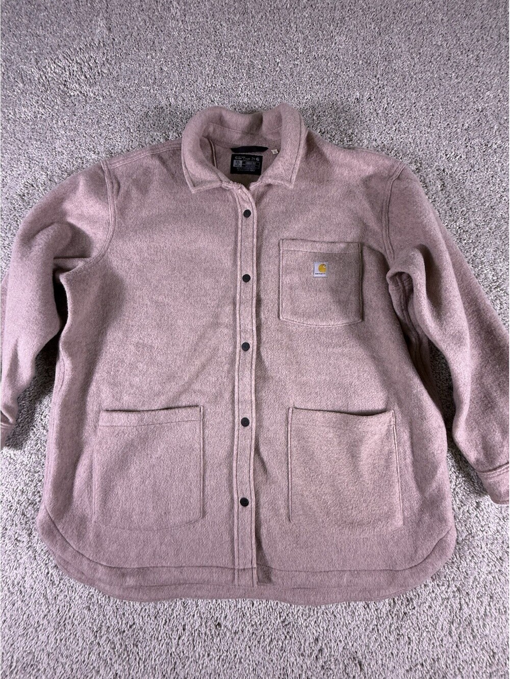 Carhartt Womens Shirt Jacket Size XXL (20)  Jacket Snap Front Beige/Pink NWOT